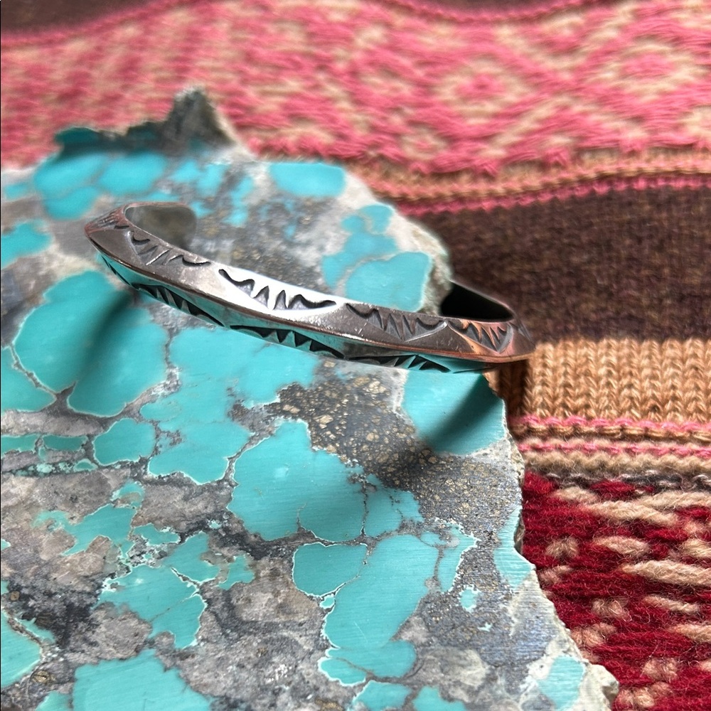 Navajo sterling kids cuff bracelet- Everett and Mary Teller